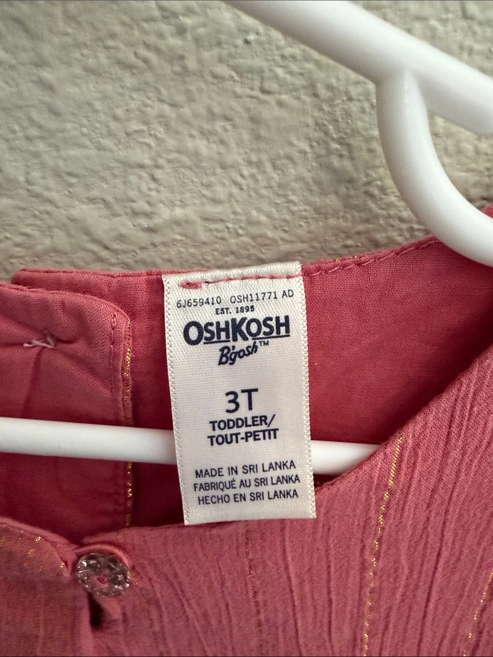 OshKosh B'gosh Pink Peplum Top with Shimmer Stripes